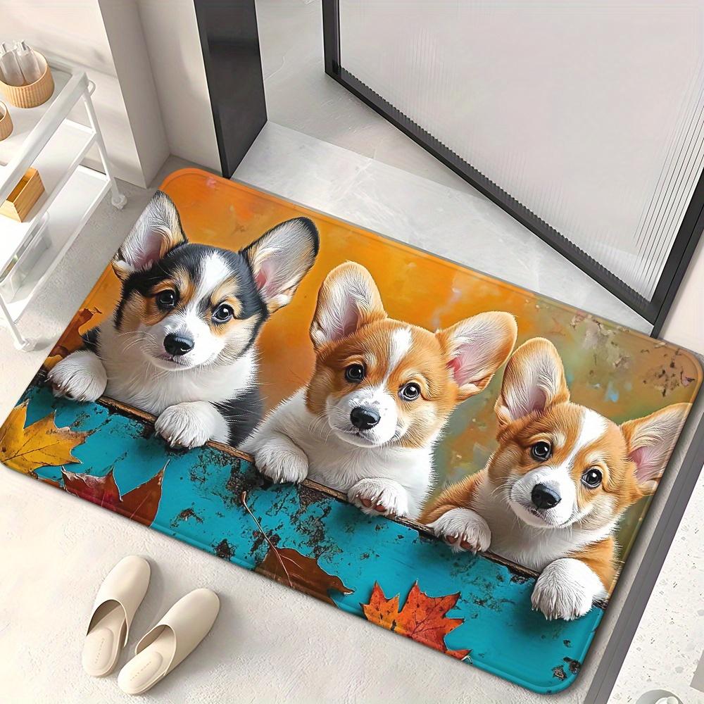 Cute Corgi Puppies & Autumn Leaves Round Rug, Playful Dog Theme Floor Mat,Non-Slip Washable Circle Carpet for Bedroom & Entrance 40x60cm
Cute Corgi Puppies & Autumn Leaves Round Rug, Playful Dog Theme Floor Mat,Non-Slip Washable Circle Carpet for Bedroom & Entrance 40x60cm