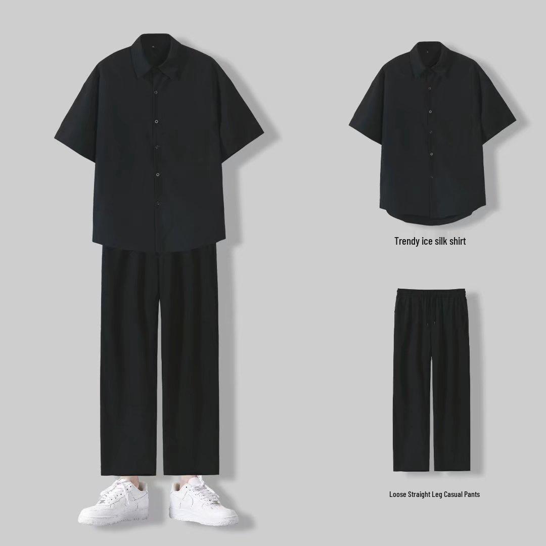 Men s Summer Punk Style Two-Piece Set: Short Sleeve Shirt and Wide-Leg Pants XXL чёрный
Men s Summer Punk Style Two-Piece Set: Short Sleeve Shirt and Wide-Leg Pants XXL чёрный