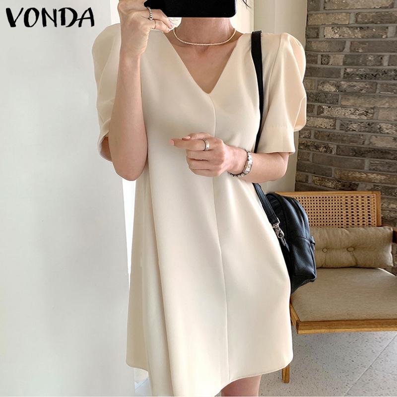VONDA женские летние однотонные свободные платья с v-образным вырезом и короткими рукавами и подолом
VONDA женские летние однотонные свободные платья с v-образным вырезом и короткими рукавами и подолом