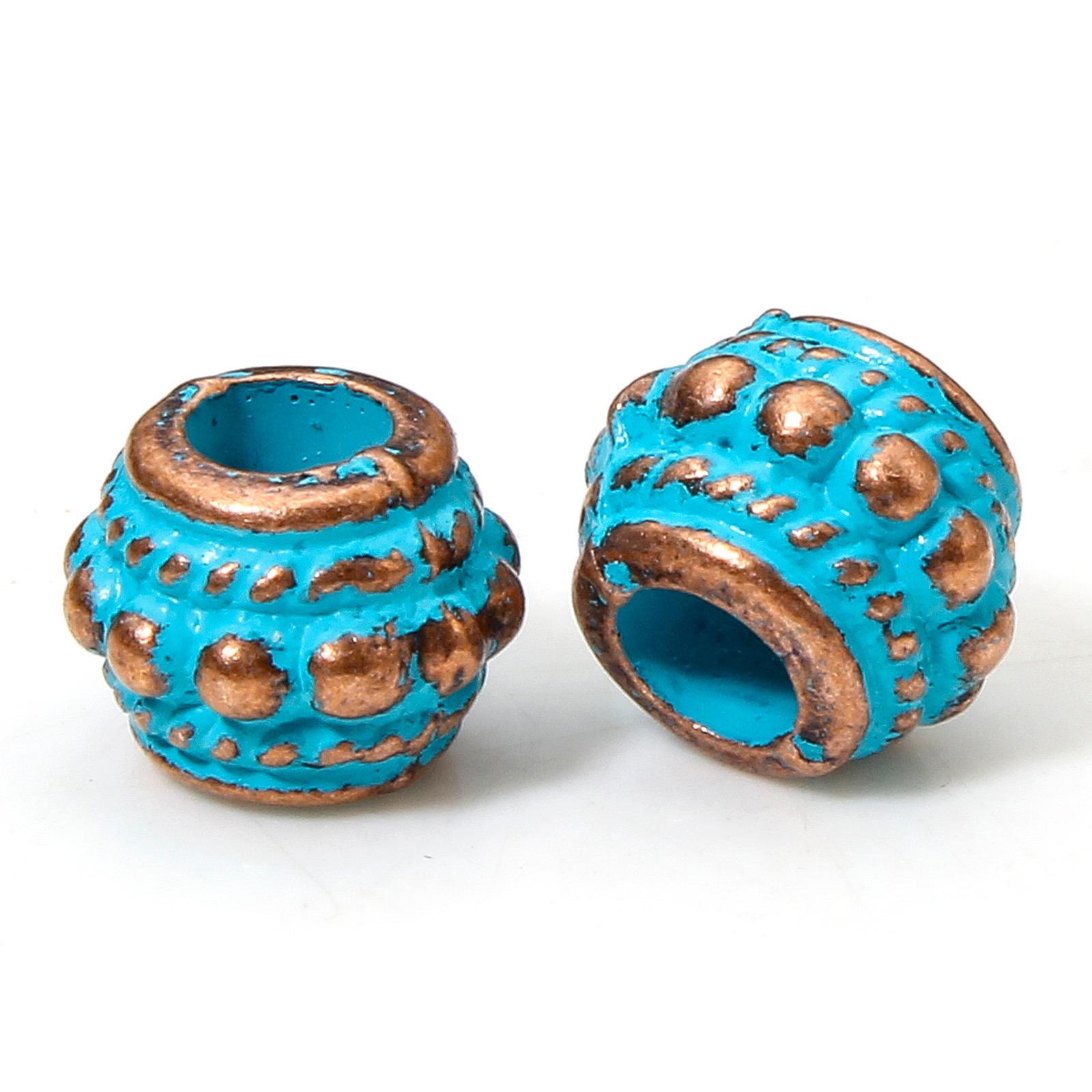 20/50 PCs Zinc Based Alloy Patina Spacer Beads For DIY Jewelry Making Antique Copper Blue Cylinder Spiral Necklaces Findings as shown
20/50 PCs Zinc Based Alloy Patina Spacer Beads For DIY Jewelry Making Antique Copper Blue Cylinder Spiral Necklaces Findings as shown
