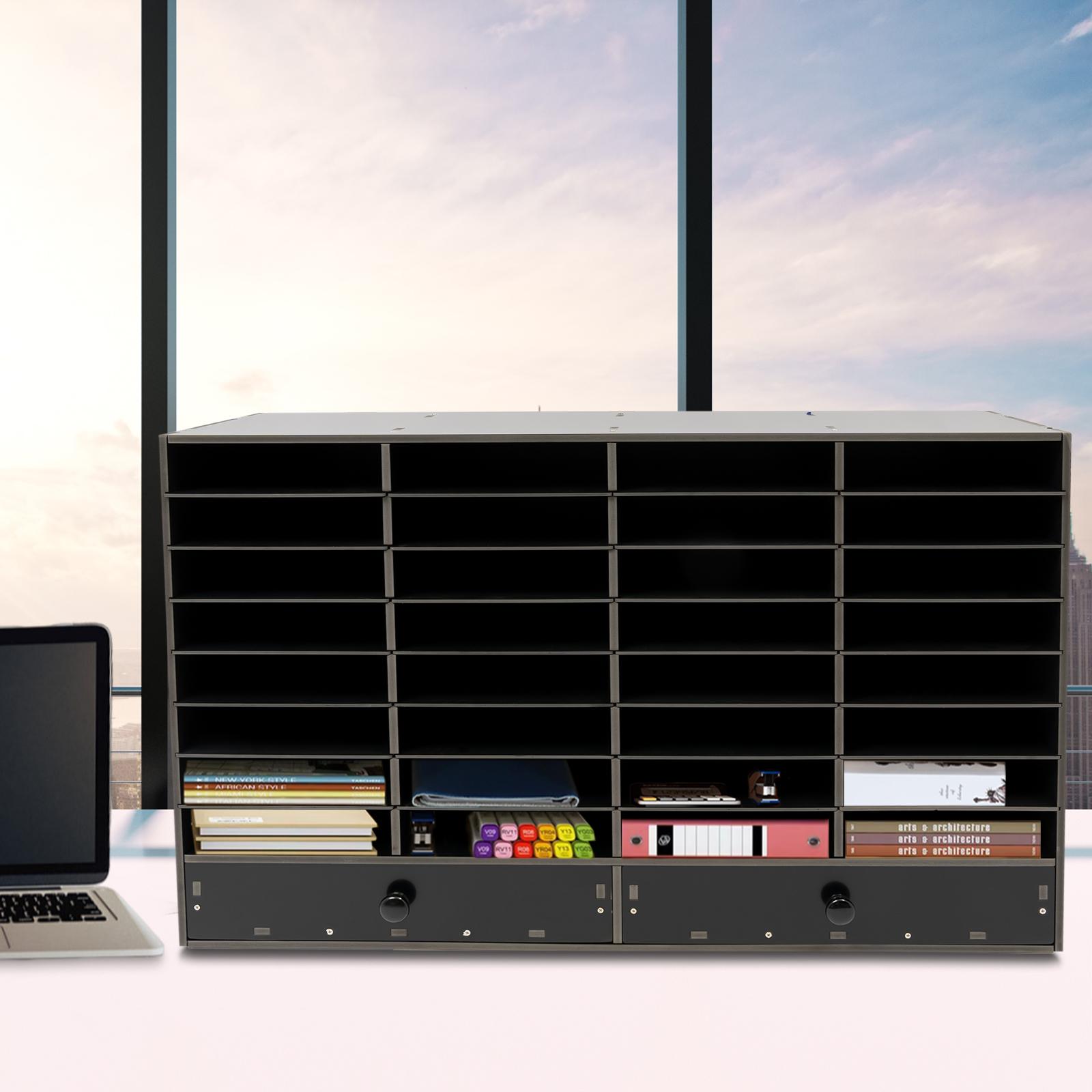 Large Black Adjustable File Organizer w/ 32 Compartments & 2 Pull-Out Drawers,PVC Literature Sorter for Office,Classroom & Home чёрный
Large Black Adjustable File Organizer w/ 32 Compartments & 2 Pull-Out Drawers,PVC Literature Sorter for Office,Classroom & Home чёрный