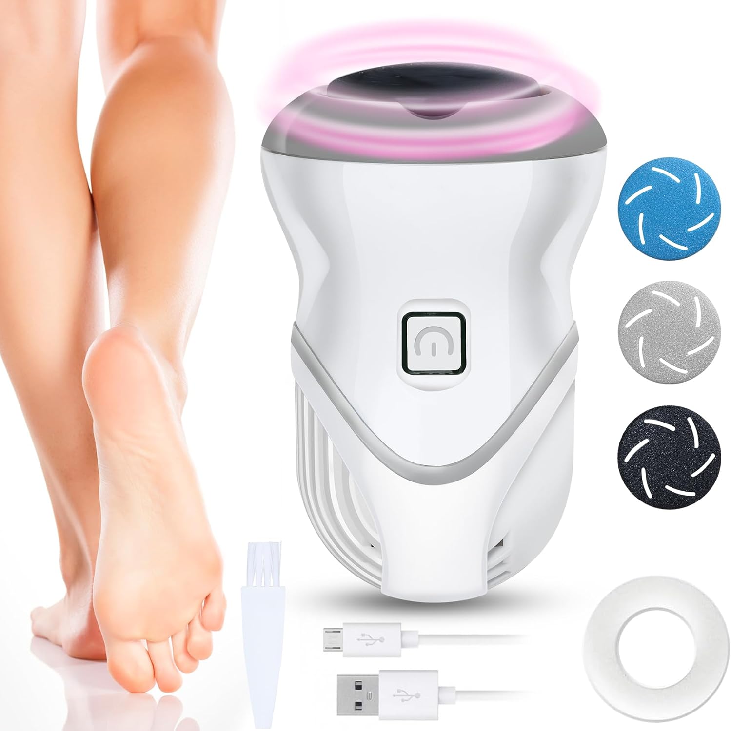 Foot Callus Remover for Women Men, Rechargeable Electric Foot File Pedicure Tool with 2 Speeds and 6 Grinding Heads, Po United States
Foot Callus Remover for Women Men, Rechargeable Electric Foot File Pedicure Tool with 2 Speeds and 6 Grinding Heads, Po United States