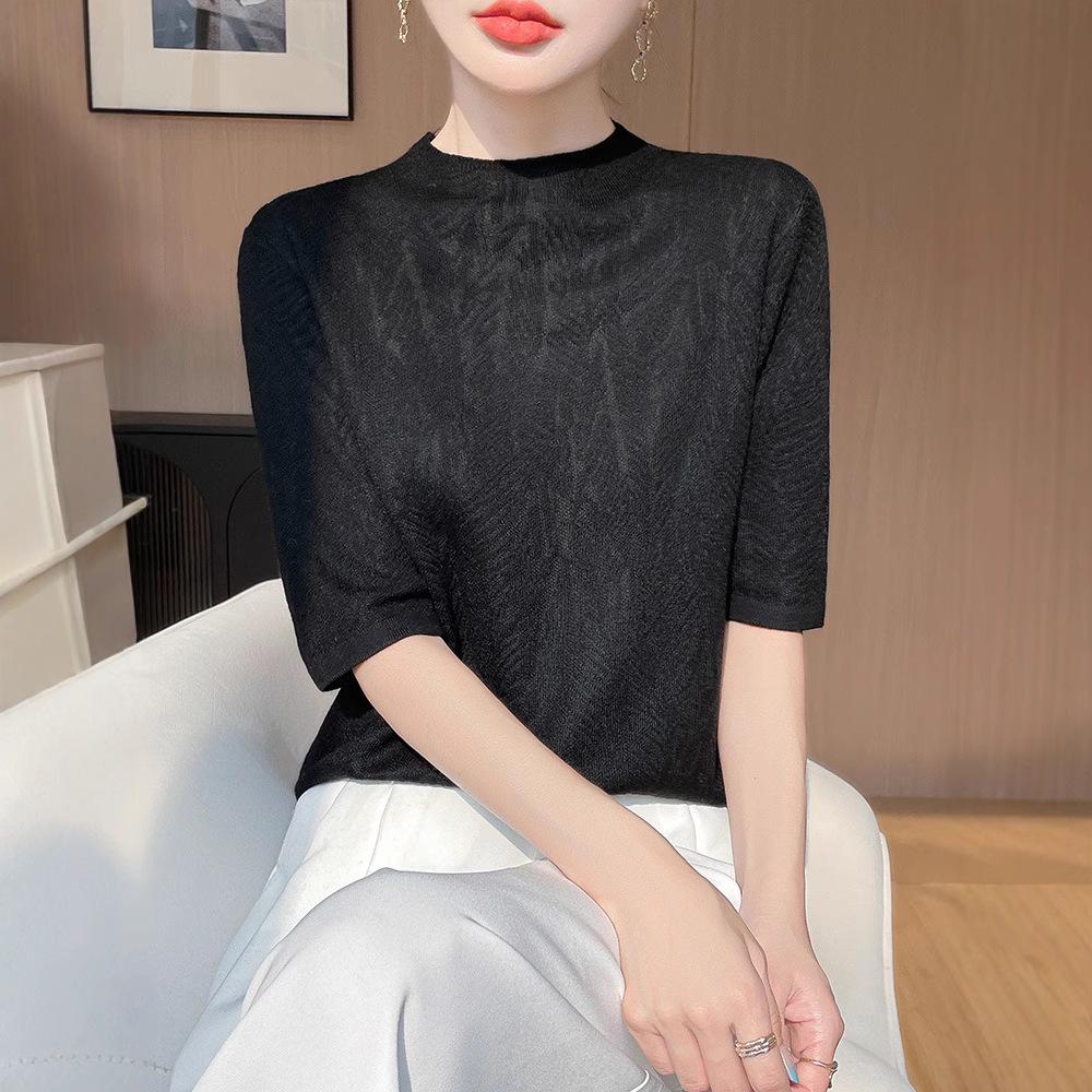 Women s Summer Knit Hollow-Out Half-High Neck Ice Silk Pullover with Five-Sleeves XL (135-150 jin)
Women s Summer Knit Hollow-Out Half-High Neck Ice Silk Pullover with Five-Sleeves XL (135-150 jin)