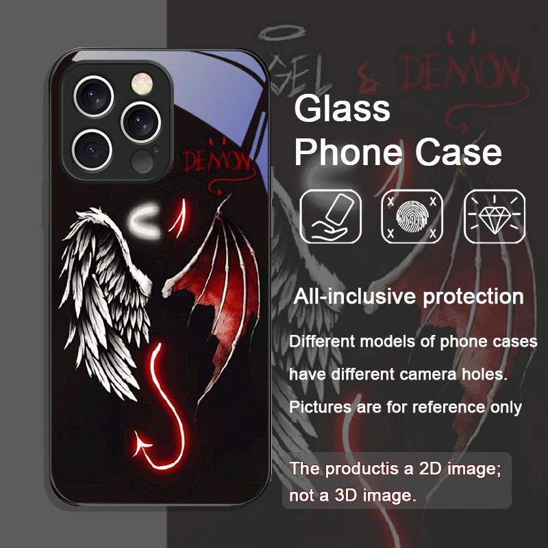Funny Angels Devils Wings Pattern Tempered Glass Phone Case for IPhone 16 Pro Max 15 14 13 12Mini 11 X XS XR 7 8 14 16Plus Cover iPhone 11
Funny Angels Devils Wings Pattern Tempered Glass Phone Case for IPhone 16 Pro Max 15 14 13 12Mini 11 X XS XR 7 8 14 16Plus Cover iPhone 11