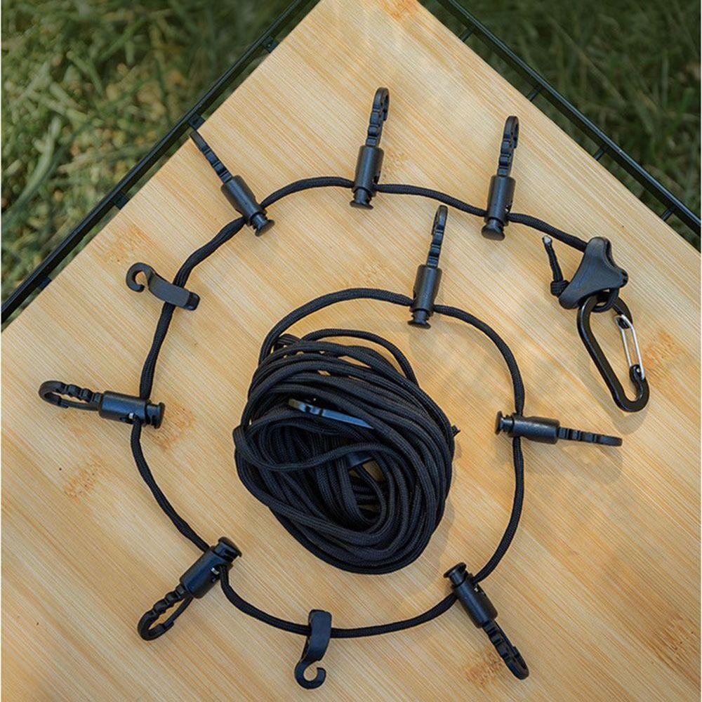 Adjustable Portable Storage Lanyard Windproof Camping Hanging Rope Travel Laundry Drying Line Home чорний
Adjustable Portable Storage Lanyard Windproof Camping Hanging Rope Travel Laundry Drying Line Home чорний