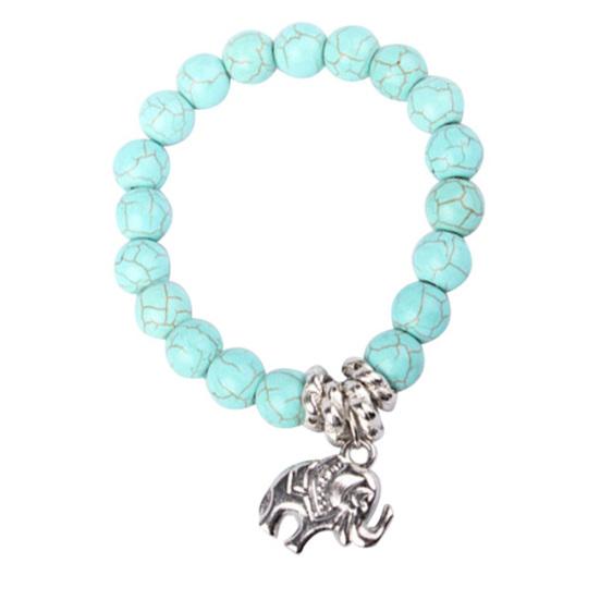 Fashion Natural Turquoise Stone Bead Tibet Silver Tone Elephant Charm Bracelet бірюзовий
Fashion Natural Turquoise Stone Bead Tibet Silver Tone Elephant Charm Bracelet бірюзовий