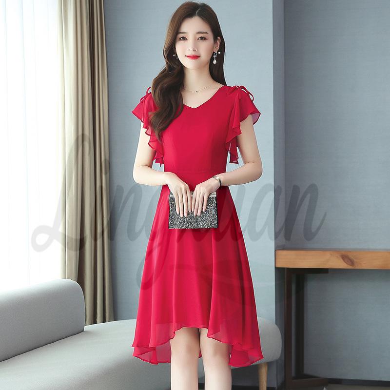 Hepburn-Style Summer Black Chiffon Dress: Irregular Hem & Slimming Fit 2XL червоний
Hepburn-Style Summer Black Chiffon Dress: Irregular Hem & Slimming Fit 2XL червоний