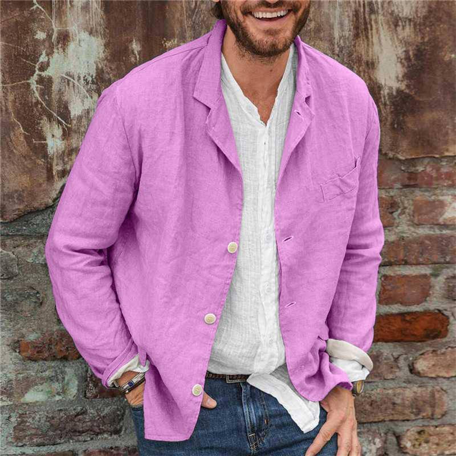 Men s Solid Color Casual Cardigan Button-up Collar Long-sleeved Shirt L рожевий
Men s Solid Color Casual Cardigan Button-up Collar Long-sleeved Shirt L рожевий