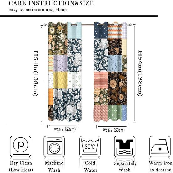Abstract Colorful Bohemian Floral Curtains for Bedroom,Vintage Boho Paisley Flowers Thermal Insulated Room Darkening Grommet Window Curtains & Drapes 21 W x 45 L (Pack of 2)
Abstract Colorful Bohemian Floral Curtains for Bedroom,Vintage Boho Paisley Flowers Thermal Insulated Room Darkening Grommet Window Curtains & Drapes 21 W x 45 L (Pack of 2)