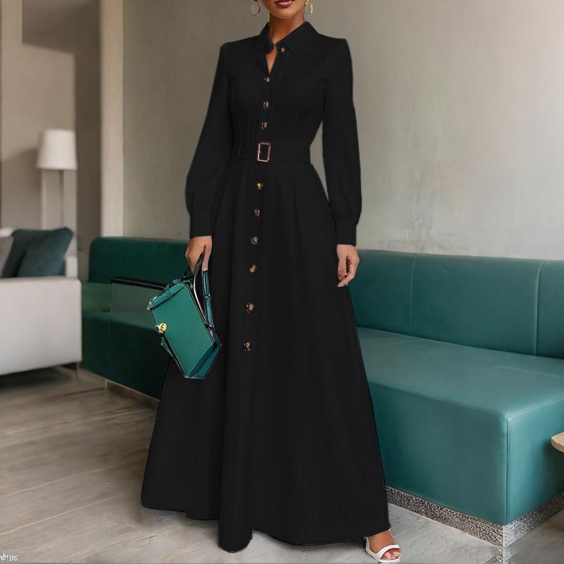 ZANZEA Женское повседневное платье-макси свободного кроя с длинным рукавом и отложным воротником 2XL чёрный
ZANZEA Женское повседневное платье-макси свободного кроя с длинным рукавом и отложным воротником 2XL чёрный