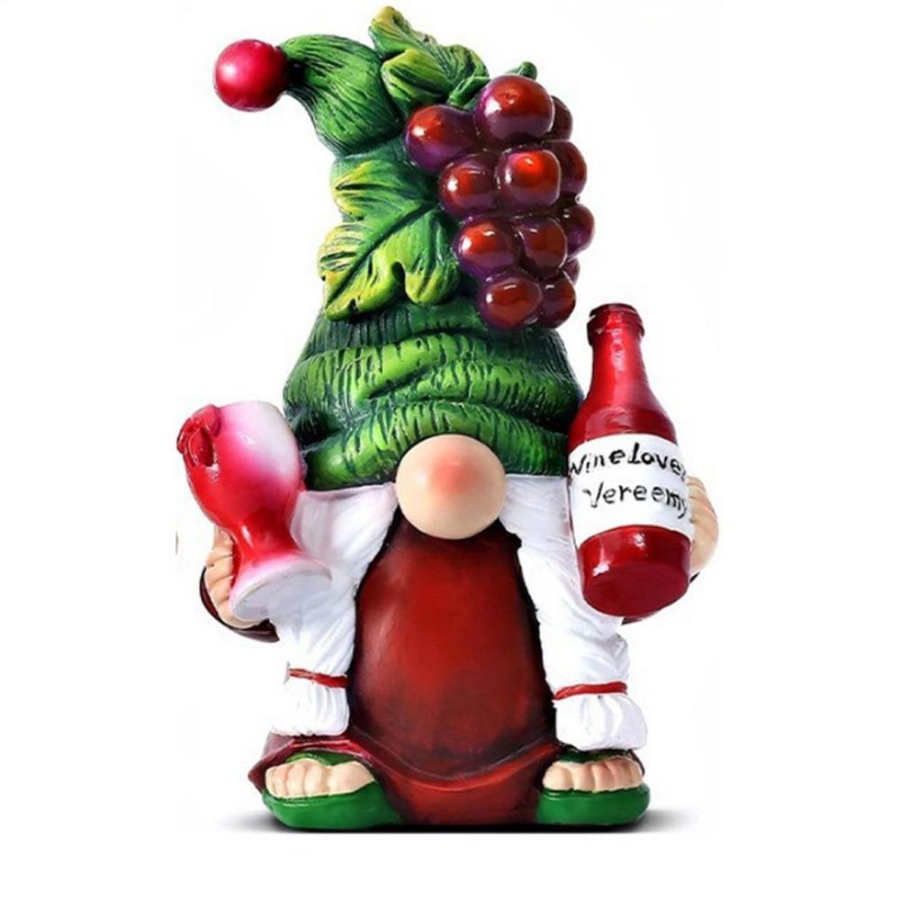 Смола Винный Гном Орнамент Мини Скульптура Гнома Гном Фигурка Красное Вино Декор для Вечеринки по Случаю Дня Рождения Style 1