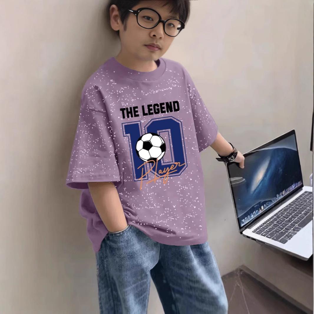 Boys cotton short-sleeved t-shirt summer middle and big children casual handsome children s boys football printed tops 110cm
Boys cotton short-sleeved t-shirt summer middle and big children casual handsome children s boys football printed tops 110cm