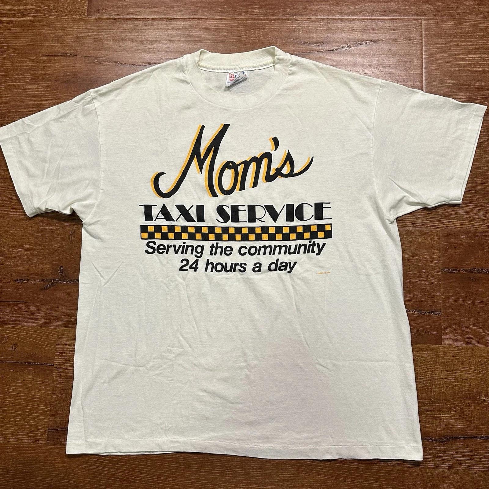 Vintage Moms Taxi Service T Shirt Men L White Short Sleeve 80s Single Stitch NYC S
Vintage Moms Taxi Service T Shirt Men L White Short Sleeve 80s Single Stitch NYC S