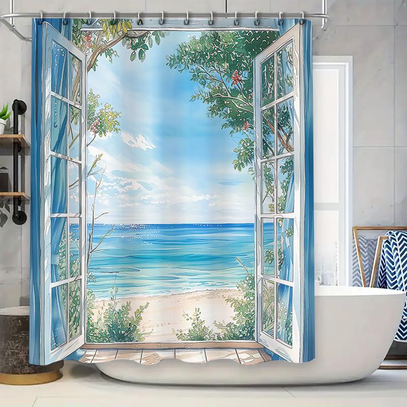 Beach View Window Curtain Blue Sky Sea Scene Tropical Bathroom Decor Patio Design Easy To Install And Maintain Elevate Space W60H190(CM)-1 Pcs
Beach View Window Curtain Blue Sky Sea Scene Tropical Bathroom Decor Patio Design Easy To Install And Maintain Elevate Space W60H190(CM)-1 Pcs