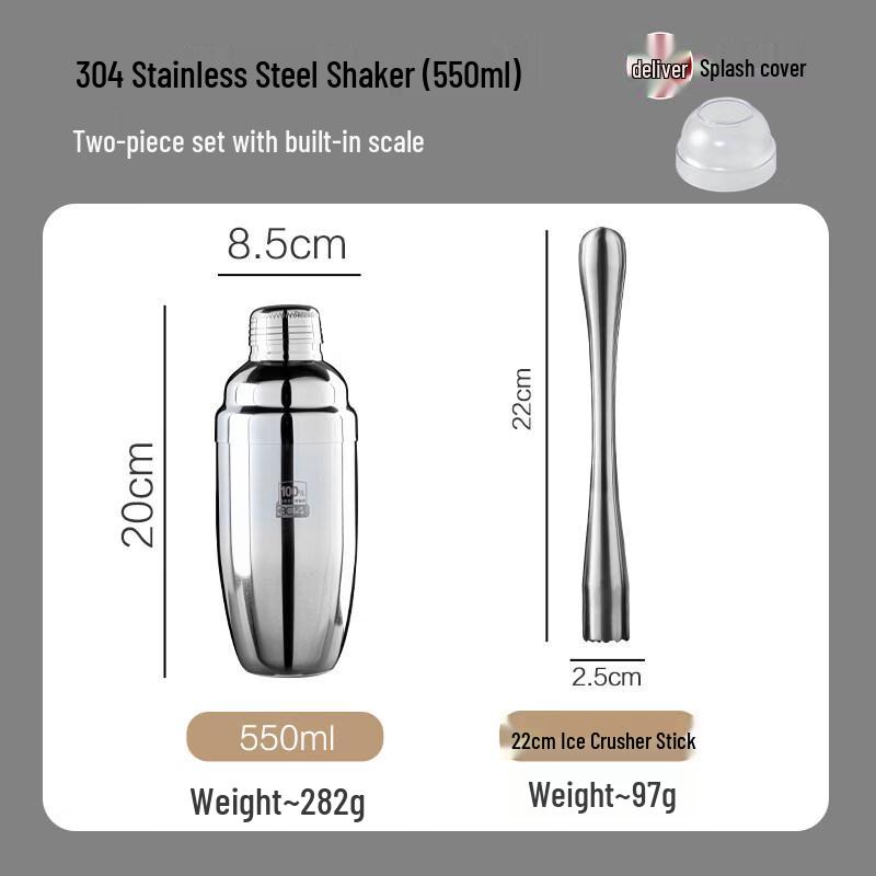 ZISIZ 304 Stainless Steel Shaker Bottle with Measurement Scale Set
ZISIZ 304 Stainless Steel Shaker Bottle with Measurement Scale Set