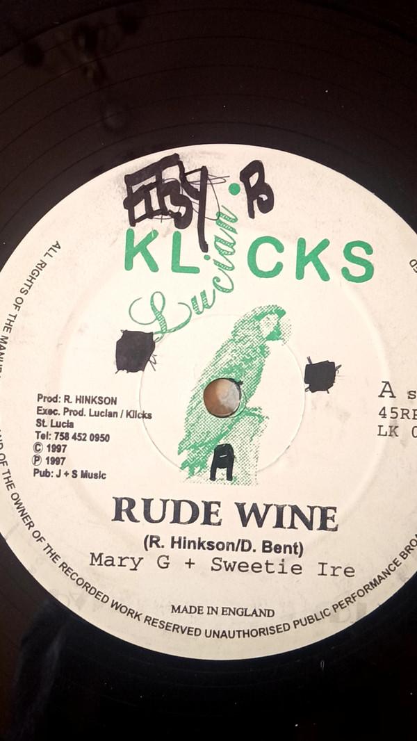 12inch Record MARY GERMAINE + SWEETIE IRIE - Rude Wine LK002 Luciano Klicks 1997 UK Reggae, Ska & Dub Used
12inch Record MARY GERMAINE + SWEETIE IRIE - Rude Wine LK002 Luciano Klicks 1997 UK Reggae, Ska & Dub Used