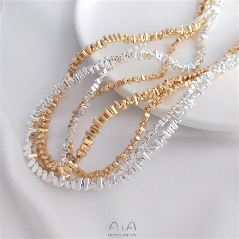 Gold-Plated Triangle Beads: Bright Gold/Silver, Small Crushed Gold/Silver Spacer Beads for DIY Handmade Jewelry.
Gold-Plated Triangle Beads: Bright Gold/Silver, Small Crushed Gold/Silver Spacer Beads for DIY Handmade Jewelry.
