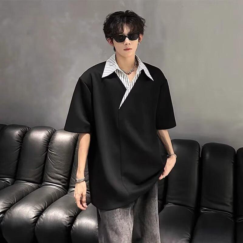Patchwork Polo Collar Unisex Summer Shirt: Loose, Short Sleeve, Versatile Design Medium чорний
Patchwork Polo Collar Unisex Summer Shirt: Loose, Short Sleeve, Versatile Design Medium чорний