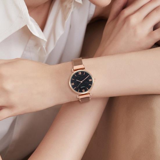 Lady Daily Watch Quartz Movement Round Dial Starry Sky Roman Number Magnetic Band Alloy Time-checking High Accuracy Lady Wristwatch Dating Watch
Lady Daily Watch Quartz Movement Round Dial Starry Sky Roman Number Magnetic Band Alloy Time-checking High Accuracy Lady Wristwatch Dating Watch