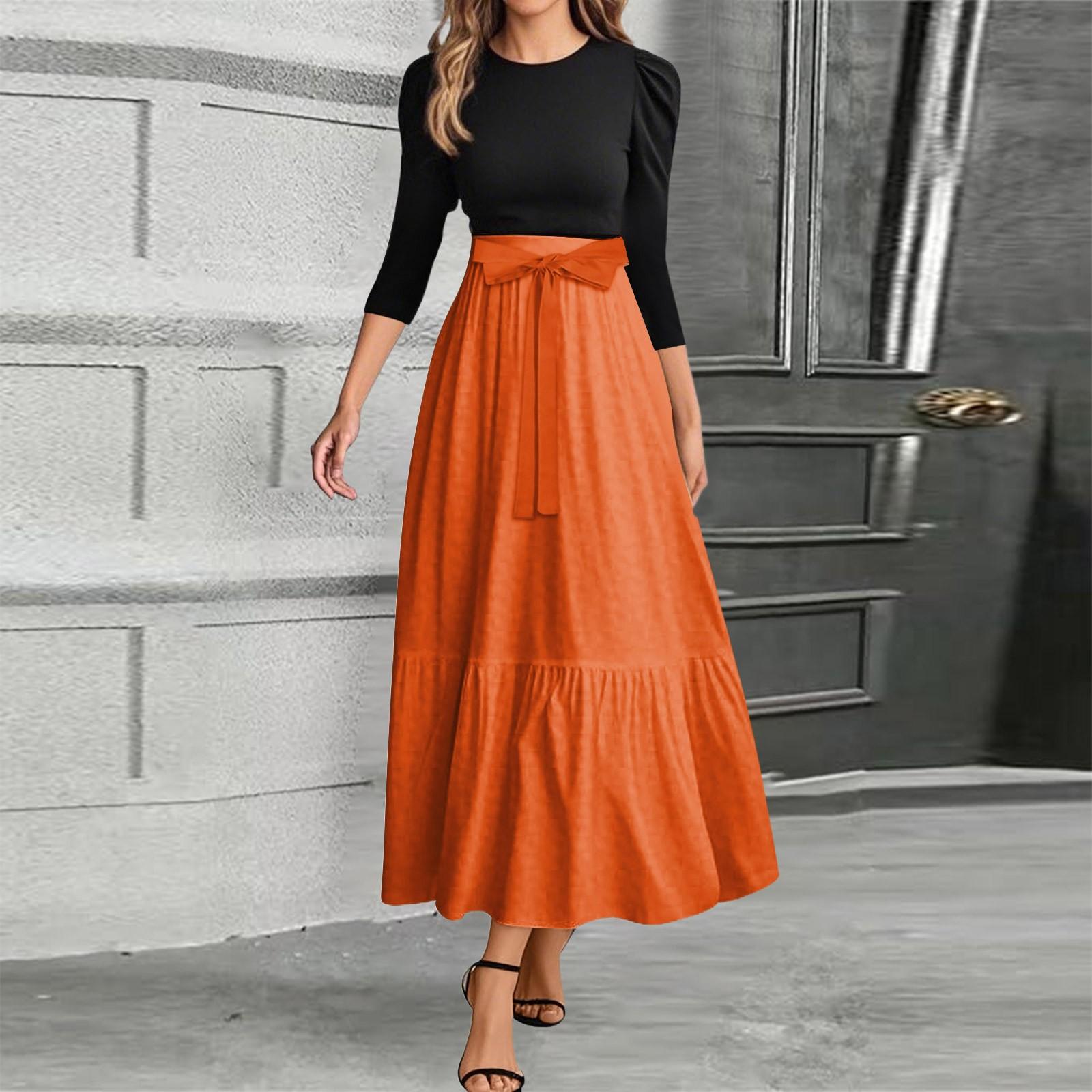 Women s Fashion Casual Belt Round Neck Color Splicing Elegant Temperament Three-quarter Sleeve Dress XXL Кіновар
Women s Fashion Casual Belt Round Neck Color Splicing Elegant Temperament Three-quarter Sleeve Dress XXL Кіновар