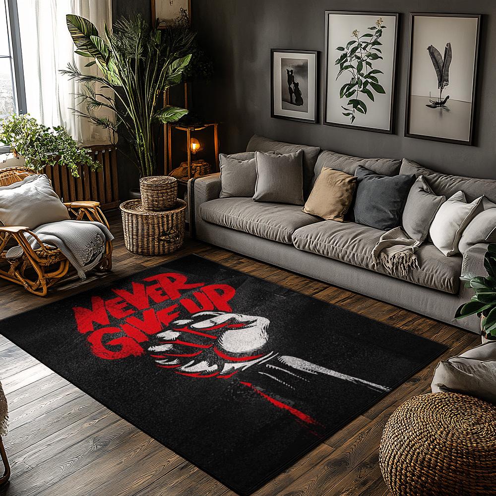 NEVER GIVE UP Motivational Rug, Red Fist Black Carpet for Living Room, Soft Non-Slip Sofa Mat with Inspirational Decor 50x80cm
NEVER GIVE UP Motivational Rug, Red Fist Black Carpet for Living Room, Soft Non-Slip Sofa Mat with Inspirational Decor 50x80cm