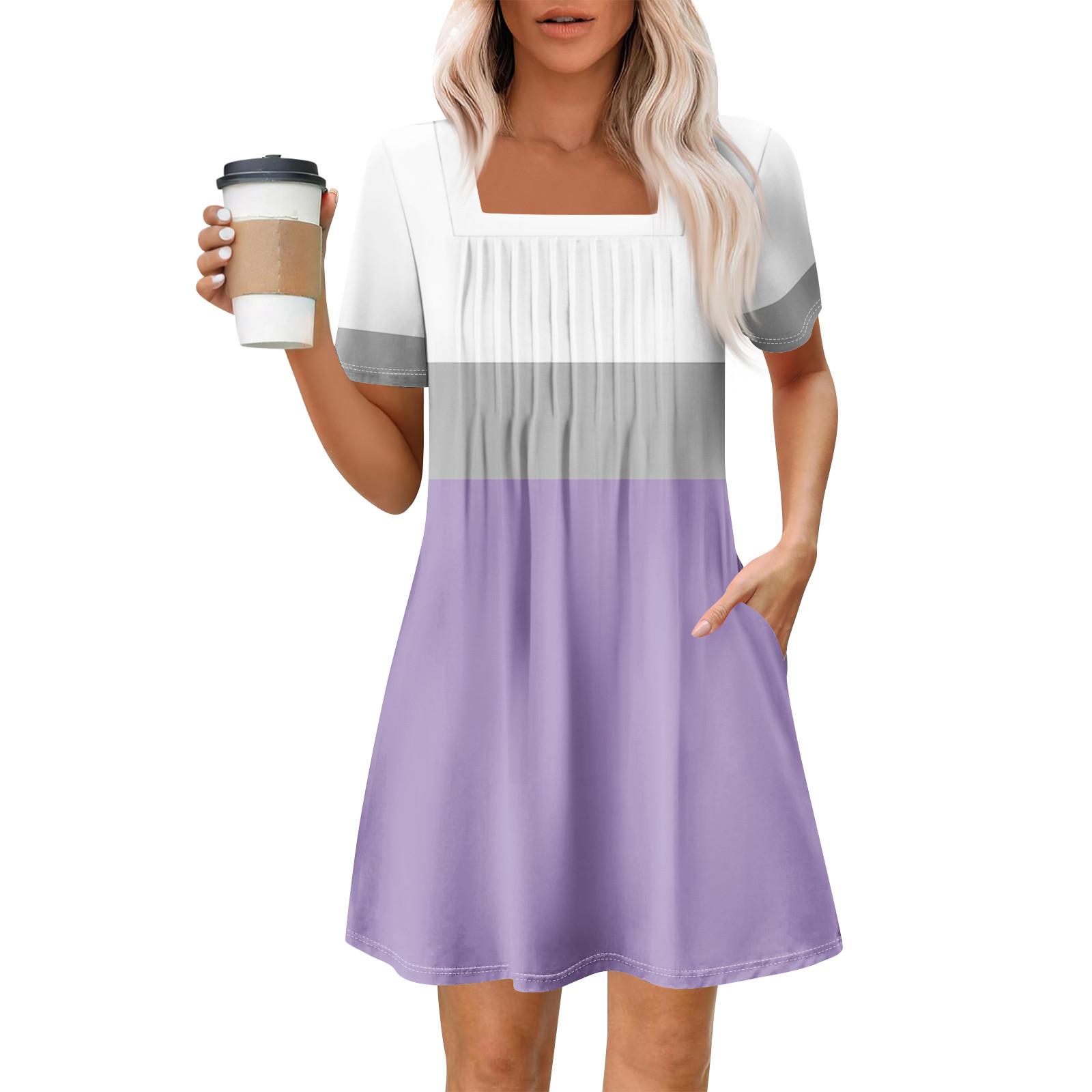 Женские летние повседневные платья с квадратным вырезом, плиссировкой спереди и карманом, с короткими рукавами и принтом XL
Женские летние повседневные платья с квадратным вырезом, плиссировкой спереди и карманом, с короткими рукавами и принтом XL