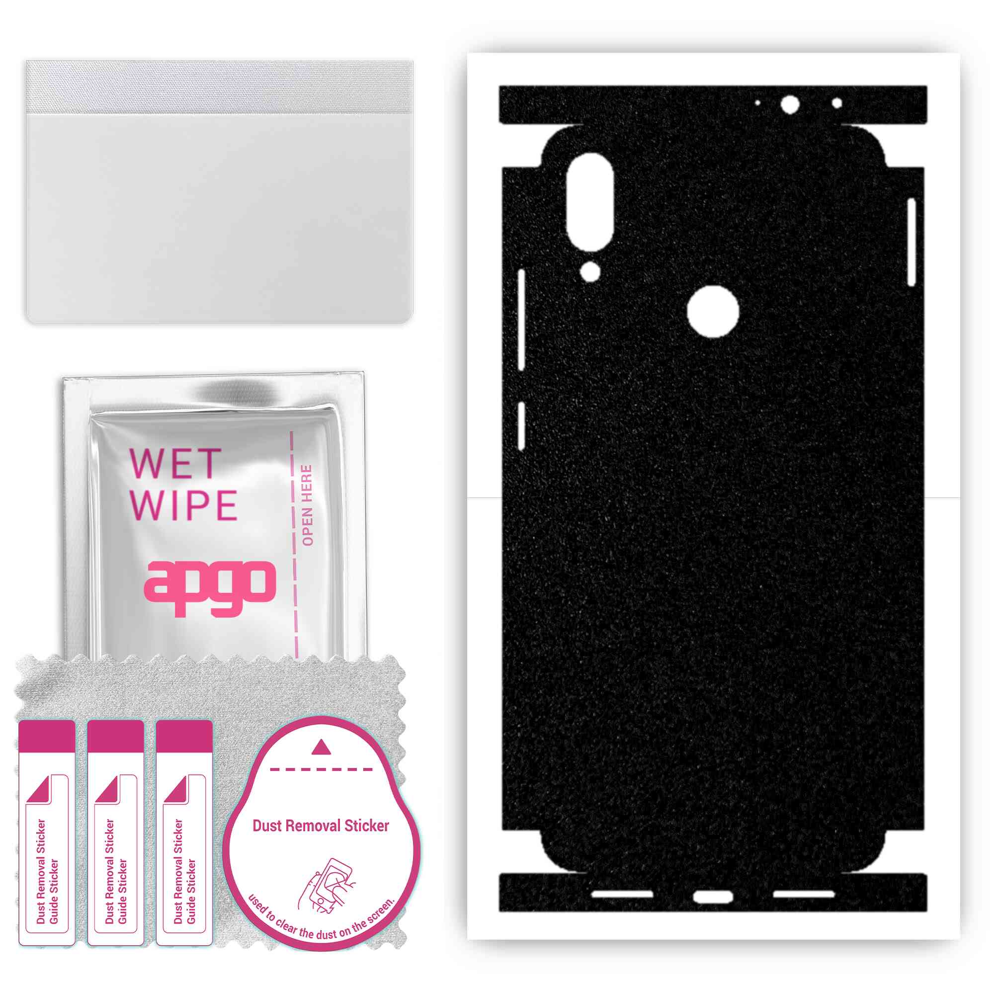 Apgo Protective Skin Sticker for the back+sides compatible with Xiaomi Redmi Note 7, Full Wrap Film, Foil, Vinyl - Pattern Matte Black
Apgo Protective Skin Sticker for the back+sides compatible with Xiaomi Redmi Note 7, Full Wrap Film, Foil, Vinyl - Pattern Matte Black