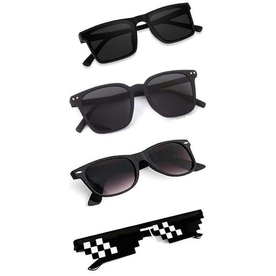 Sheomy Unisex Combo предлагает набор из 4 очков pathan Sunglasses Rectangle Retro Vintage Narrow Women::Мужчины, MKN-097
Sheomy Unisex Combo предлагает набор из 4 очков pathan Sunglasses Rectangle Retro Vintage Narrow Women::Мужчины, MKN-097