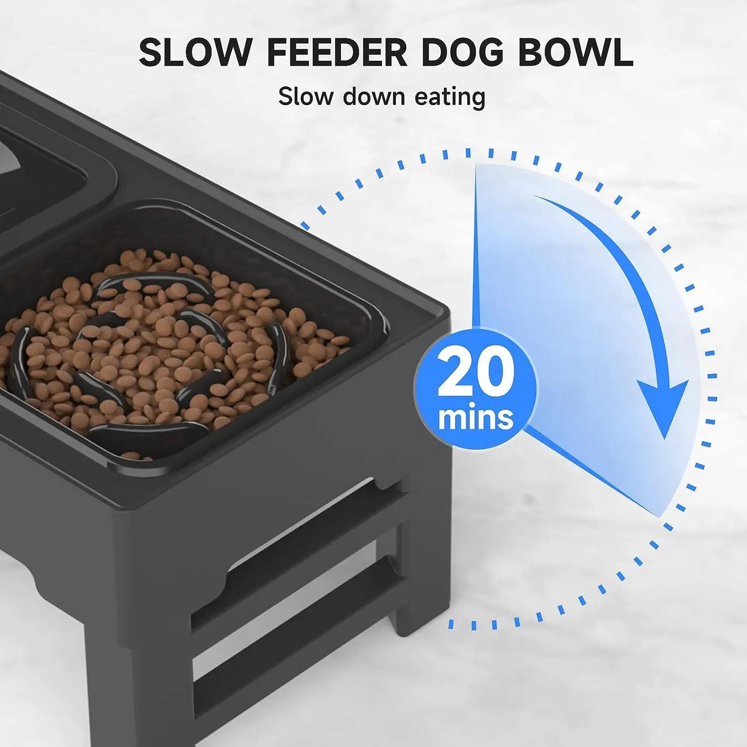 Pet Elevated Dog Bowls Adjustable Raised Dog Bowl with Slow Feeder Dog Bowl and Dog Water Bowl Non-Spill for Dogs and Pets
Pet Elevated Dog Bowls Adjustable Raised Dog Bowl with Slow Feeder Dog Bowl and Dog Water Bowl Non-Spill for Dogs and Pets