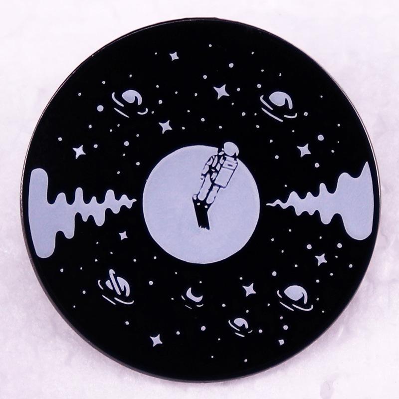 Space Black Vinyl Record Brooch for Bags and Clothes
Space Black Vinyl Record Brooch for Bags and Clothes