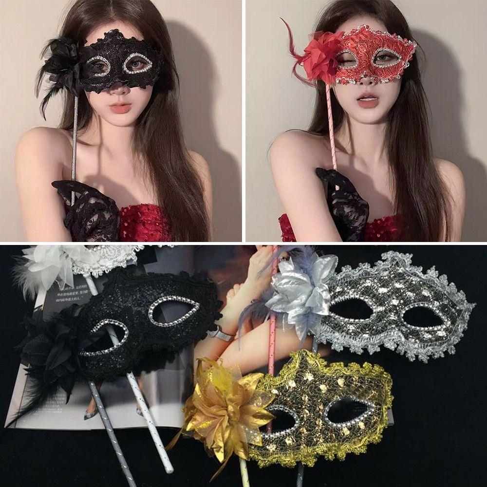 With Holding Stick White Lace Veil Translucent Half Face Mask Venetian Party фіолетовий
With Holding Stick White Lace Veil Translucent Half Face Mask Venetian Party фіолетовий