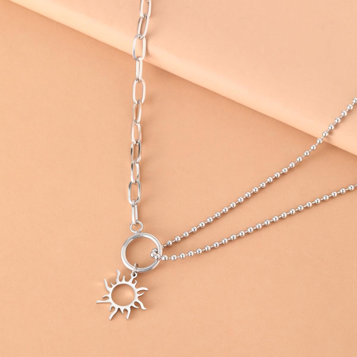 Sun Totem Pendant Necklace Women Stainless Steel Gold Color Beads Chain Choker Punk Summer Zircon Birthday Gift 40-45 cm
Sun Totem Pendant Necklace Women Stainless Steel Gold Color Beads Chain Choker Punk Summer Zircon Birthday Gift 40-45 cm