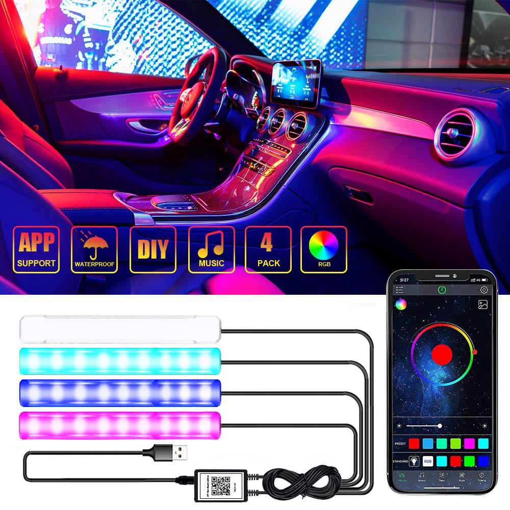 4 In 1 Car Interior Lights App Control Bluetooth-Compatible LED RGB Music Sync Ambient Lighting Kit Type A
4 In 1 Car Interior Lights App Control Bluetooth-Compatible LED RGB Music Sync Ambient Lighting Kit Type A