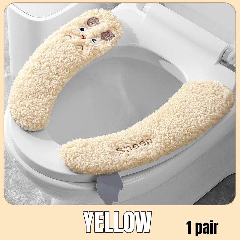 Thickened Warm Plush Sterile Toilet Seat Cover -1 Pair, Adhesive, Suitable for All Seasons, Hand Washable Polyester Material жёлтый
Thickened Warm Plush Sterile Toilet Seat Cover -1 Pair, Adhesive, Suitable for All Seasons, Hand Washable Polyester Material жёлтый