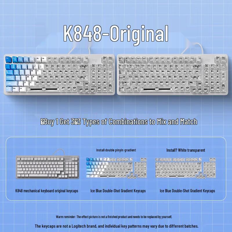 Logitech K848 Lingyan Gasket Hot-Swap Mechanical Keyboard
Logitech K848 Lingyan Gasket Hot-Swap Mechanical Keyboard