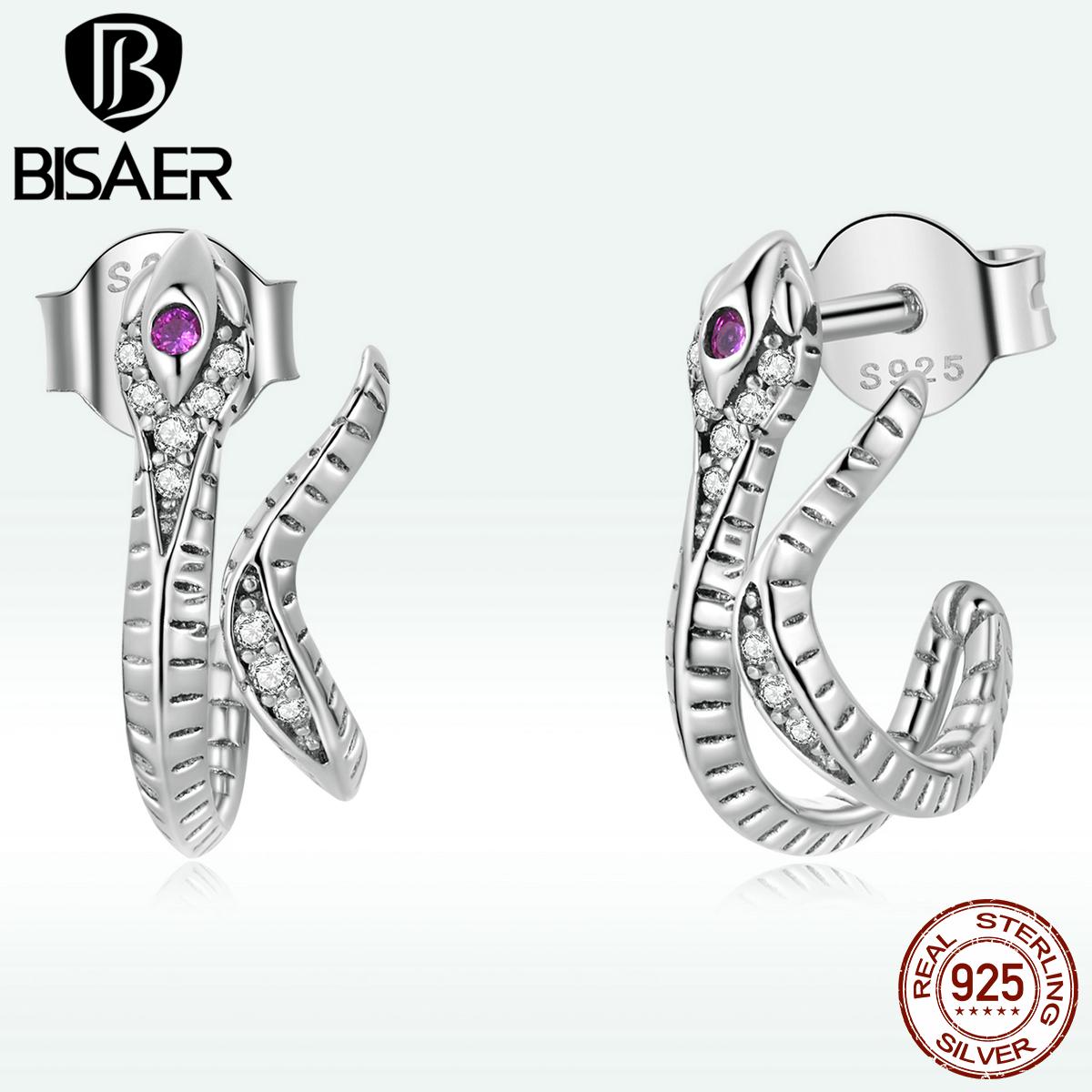 BISAER серьги из стерлингового серебра 925 пробы для женщин, серьги-гвоздики в виде змеи, розовые и красные цирконы, винтажные серьги-гвоздики для женщин, свадебные украшения
BISAER серьги из стерлингового серебра 925 пробы для женщин, серьги-гвоздики в виде змеи, розовые и красные цирконы, винтажные серьги-гвоздики для женщин, свадебные украшения