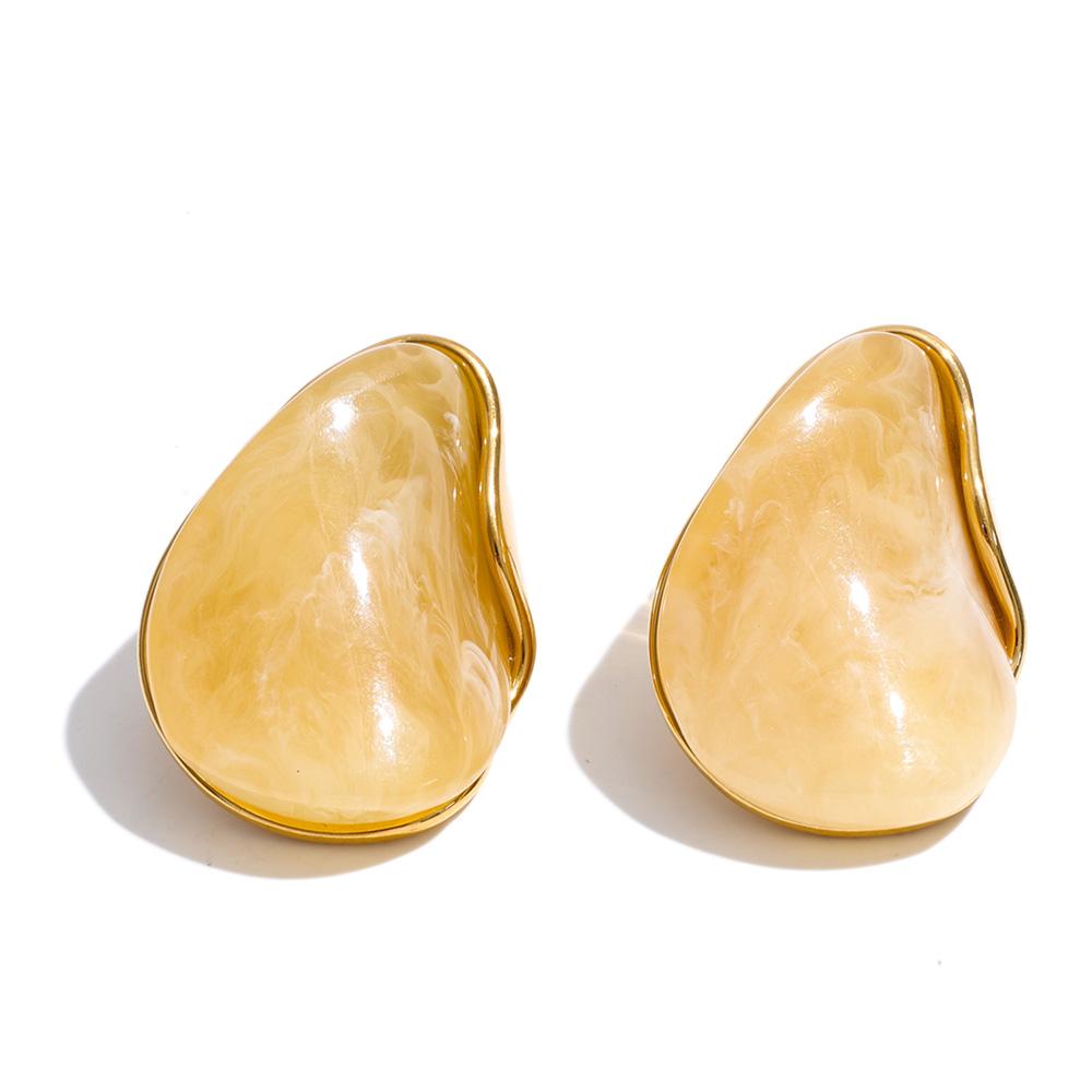 Yhpup Beige Red Amber Stainless Steel Acrylic Resin Stud Earrings Gold Color Charm Fashion Popular Jewelry Waterproof
Yhpup Beige Red Amber Stainless Steel Acrylic Resin Stud Earrings Gold Color Charm Fashion Popular Jewelry Waterproof