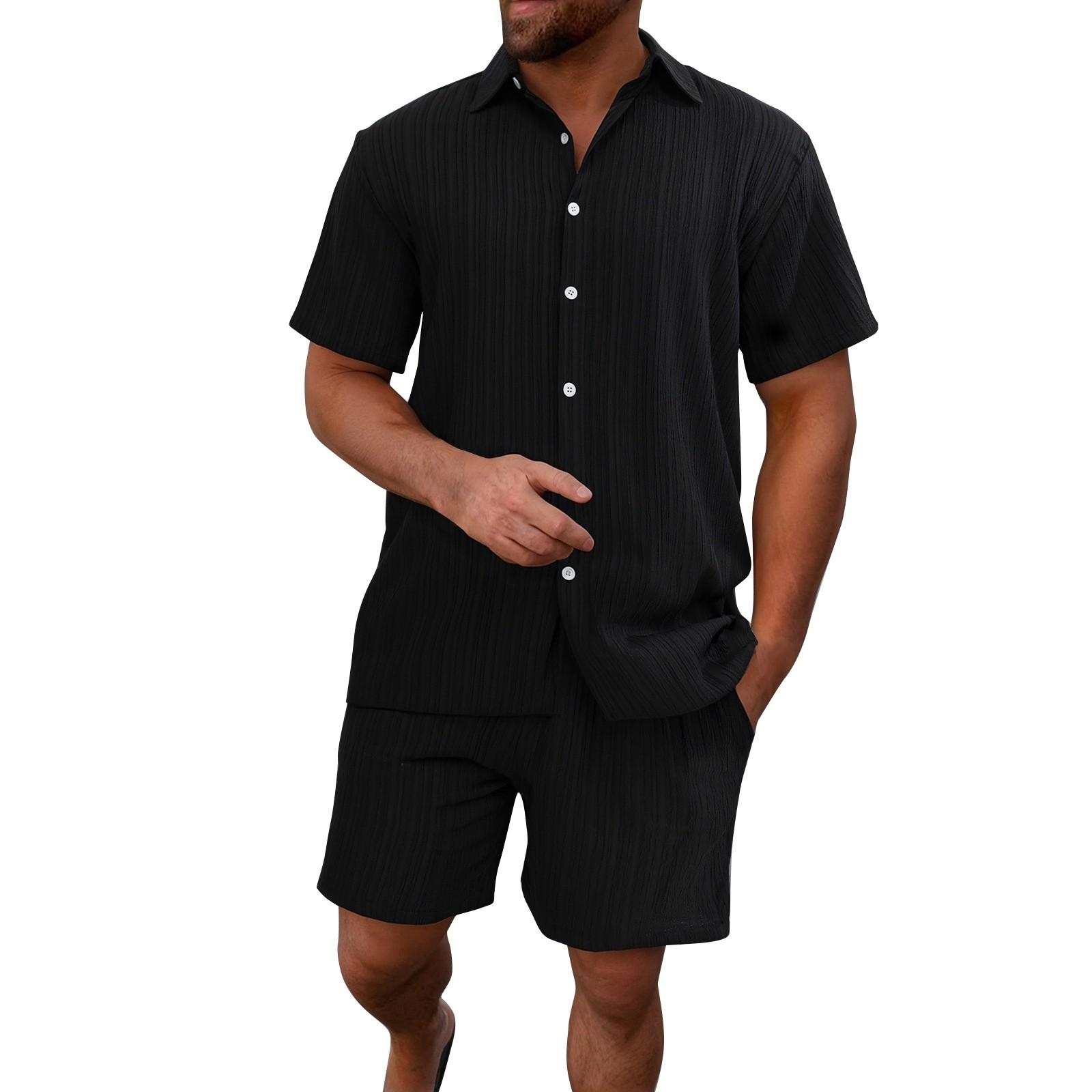 Men s Summer 2-Piece Set Short Sleeve Button-Up Shirt and Elastic Waist Shorts, Lightweight and Breathable Fabric XXXL чёрный
Men s Summer 2-Piece Set Short Sleeve Button-Up Shirt and Elastic Waist Shorts, Lightweight and Breathable Fabric XXXL чёрный