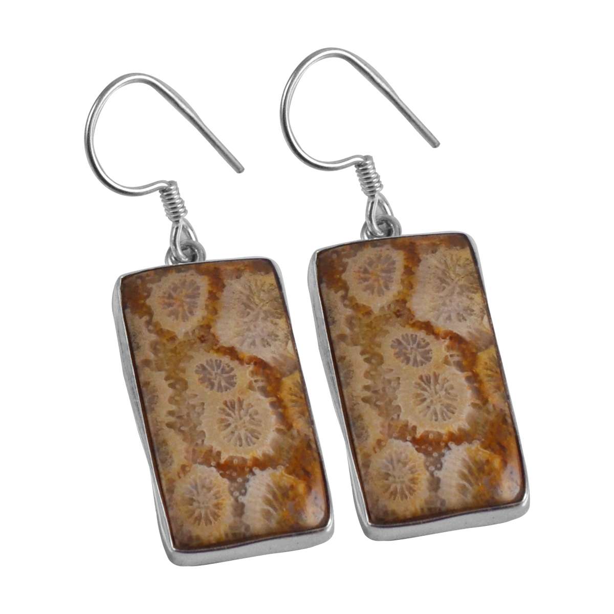 Fossil Coral Gemstone Earrings Solid 925 Sterling Silver Handmade Earrings Jewelry Gift For Women And Girls E-1947
Fossil Coral Gemstone Earrings Solid 925 Sterling Silver Handmade Earrings Jewelry Gift For Women And Girls E-1947