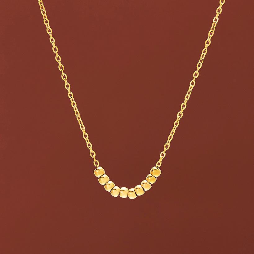 Elegant Gold Bead Titanium Steel Necklace for Women - Retro, Luxurious, and Versatile Design
Elegant Gold Bead Titanium Steel Necklace for Women - Retro, Luxurious, and Versatile Design