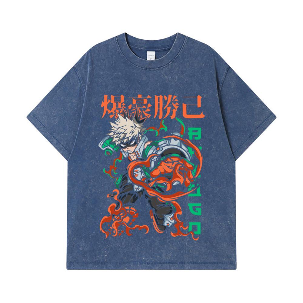 275 GSM Washed T-shirts 100% Cotton My Hero Academia V14 Bakugo Print Unisex Heavy Cotton T Shirt 2XL королівський синій колір
275 GSM Washed T-shirts 100% Cotton My Hero Academia V14 Bakugo Print Unisex Heavy Cotton T Shirt 2XL королівський синій колір