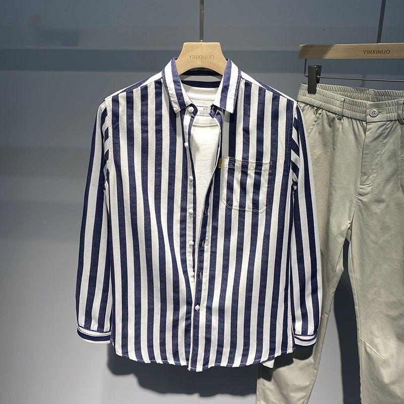 Модные полосатые мужские весенне-осенние новые рубашки пэчворк с квадратным воротником, на пуговицах, с карманом, повседневные, универсальные, свободные, с длинным рукавом L синий
Модные полосатые мужские весенне-осенние новые рубашки пэчворк с квадратным воротником, на пуговицах, с карманом, повседневные, универсальные, свободные, с длинным рукавом L синий