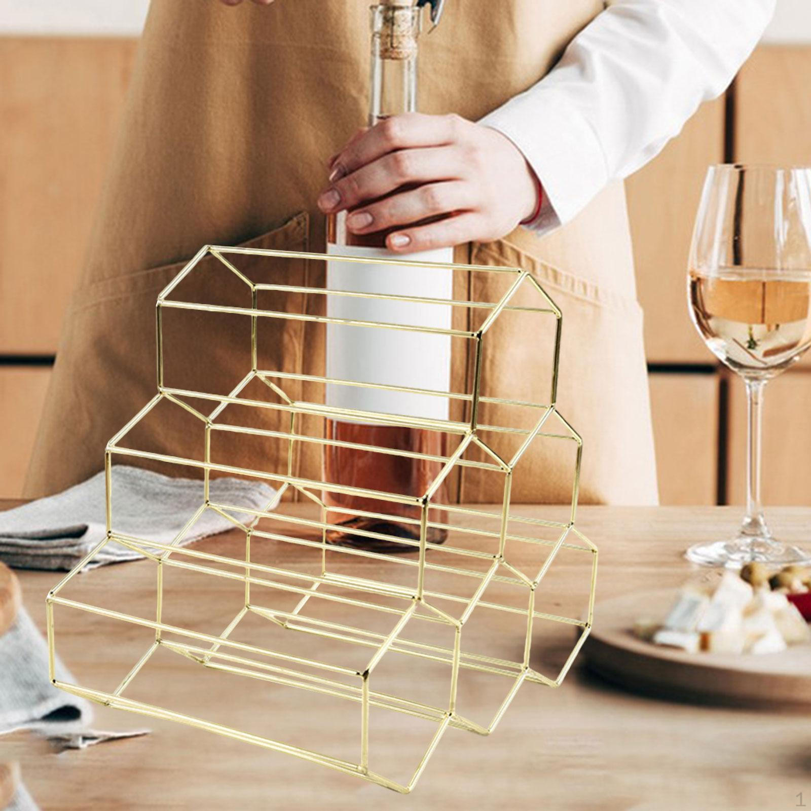 Стеллаж для выставки товаров красного вина, 6 аксессуаров держателя бутылки, хранение формы сота золотой
Стеллаж для выставки товаров красного вина, 6 аксессуаров держателя бутылки, хранение формы сота золотой