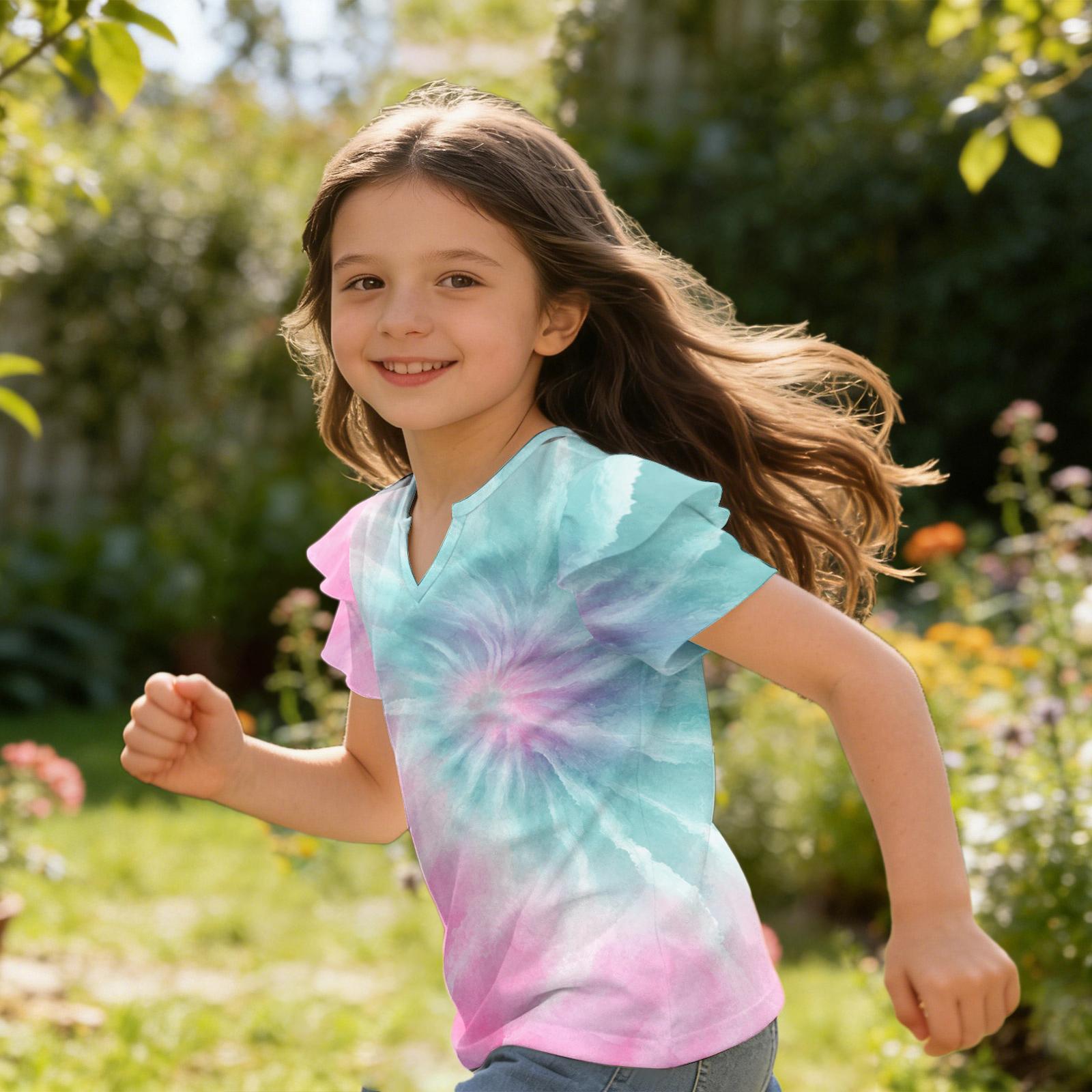 Girls V-Neck Ruffle Tee - Short Sleeve Summer Blouse 120 рожевий
Girls V-Neck Ruffle Tee - Short Sleeve Summer Blouse 120 рожевий