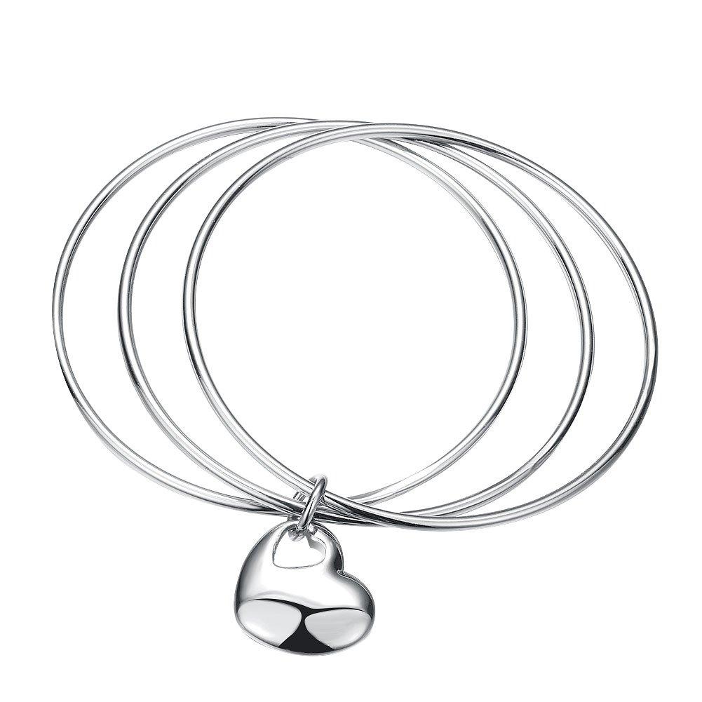 Rockyu Popular Brand Bangle for Heart Cute Women, Silver, Motif, Thin, Simple, (Silver)
Rockyu Popular Brand Bangle for Heart Cute Women, Silver, Motif, Thin, Simple, (Silver)