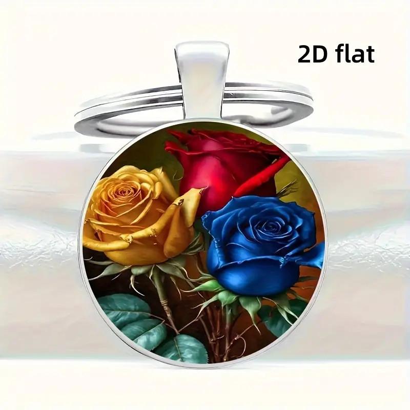 Elegant Rose Pattern Keychain With Zinc Alloy And Glass Pendant For Gift And Accessories
Elegant Rose Pattern Keychain With Zinc Alloy And Glass Pendant For Gift And Accessories