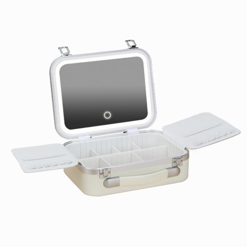 Wing Design Cosmetic Storage Box With Brightness Control Light Detachable Mirror Aluminum Frame Makeup Case белый
Wing Design Cosmetic Storage Box With Brightness Control Light Detachable Mirror Aluminum Frame Makeup Case белый