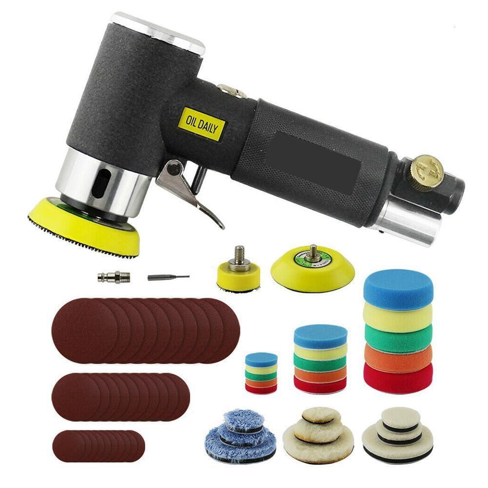 60Pc Air Sander Kit Pneumatic Sander with Backing Plates Sanding Discs Buffing Pads for Random Orbital Sanding Buffing Polishing
60Pc Air Sander Kit Pneumatic Sander with Backing Plates Sanding Discs Buffing Pads for Random Orbital Sanding Buffing Polishing