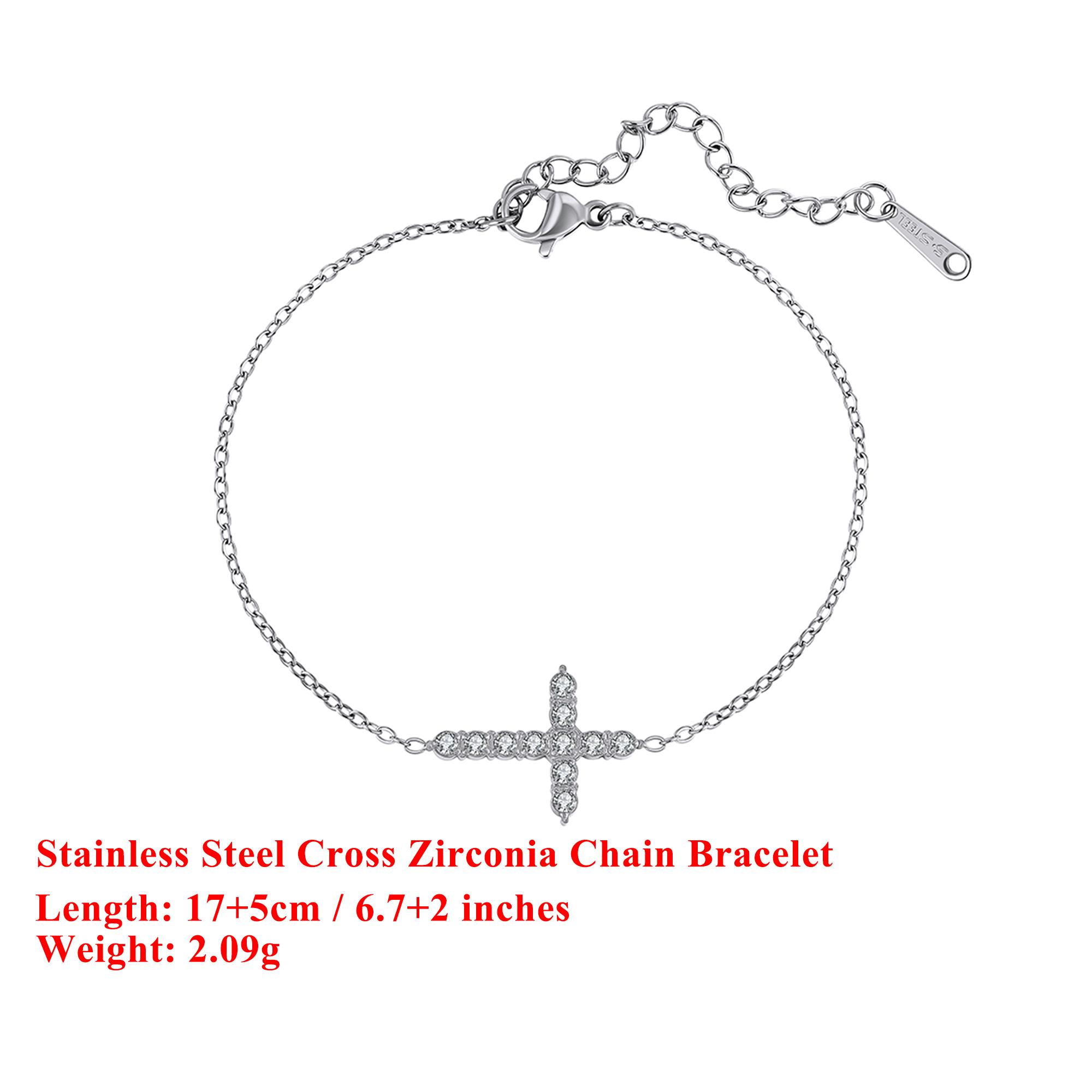 EFFIE QUEEN Stainless Steel 18k Gold Cross Zirconia Chain Bracelet Religious Jewelry for Women Anniversary Casual Gift STKB11 срібний
EFFIE QUEEN Stainless Steel 18k Gold Cross Zirconia Chain Bracelet Religious Jewelry for Women Anniversary Casual Gift STKB11 срібний