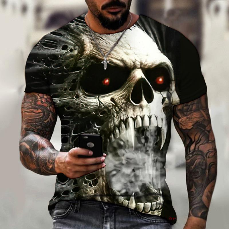 Creative Fun Skull 3D Printed Short Sleeved T-shirt Fashionable Comfortable Soft Breathable Large Loose Mens T-shirt S
Creative Fun Skull 3D Printed Short Sleeved T-shirt Fashionable Comfortable Soft Breathable Large Loose Mens T-shirt S